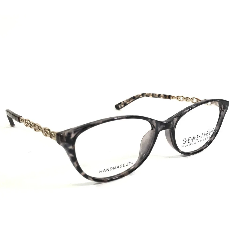 Genevieve Paris Design Eyeglasses Frames Apparent Grey Tortoise/Gold 53-17-140